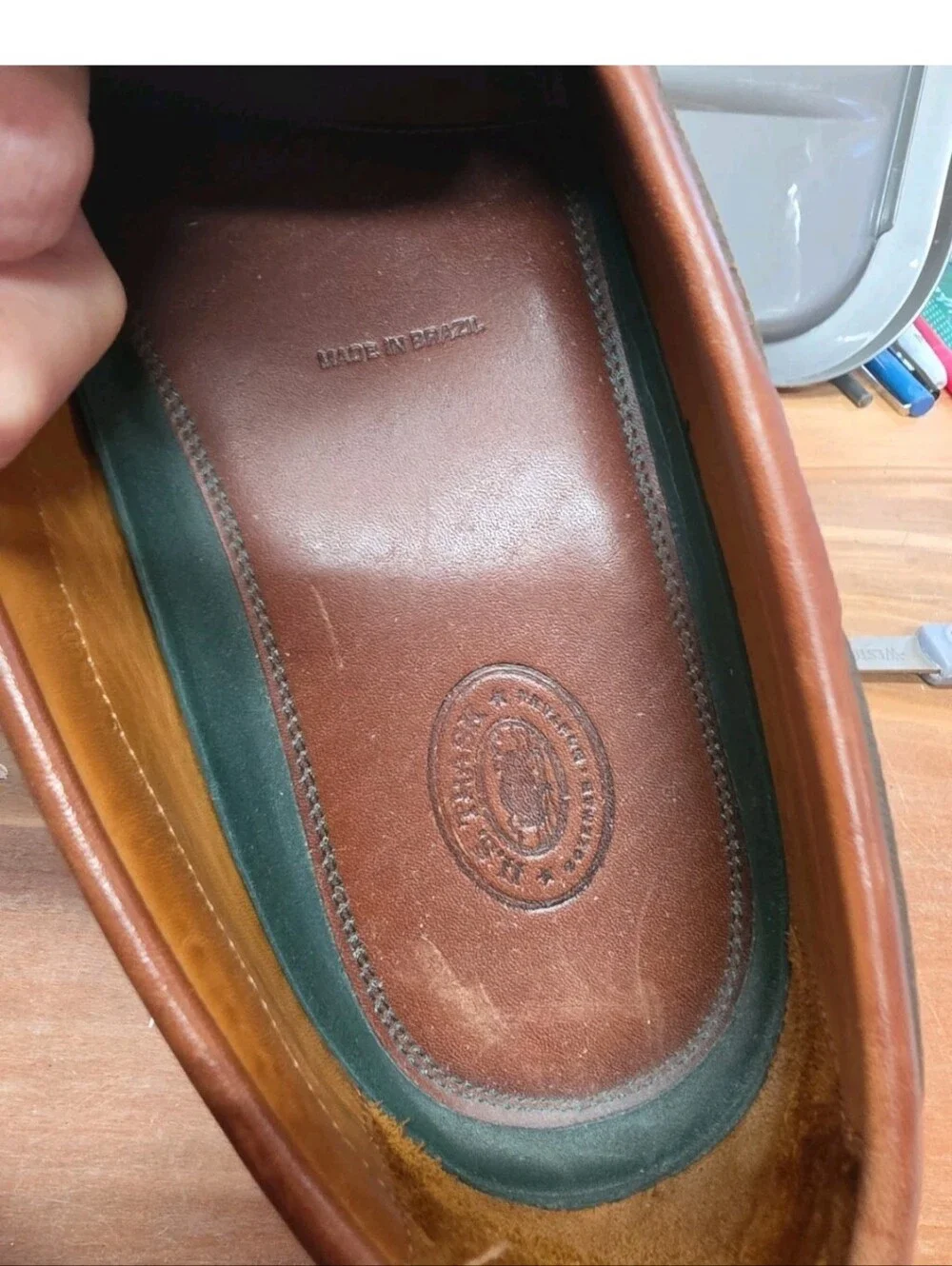 H.S. Trask Shoes Mens Size 13N Brown Leather Slip On Tassel Loafers
